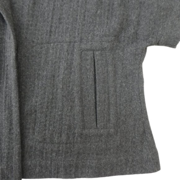 ANGoRa WooL Eileen Fisher Lagenlook Kimono Sleeve Cape Jacket Charcoal M - Picture 4 of 7